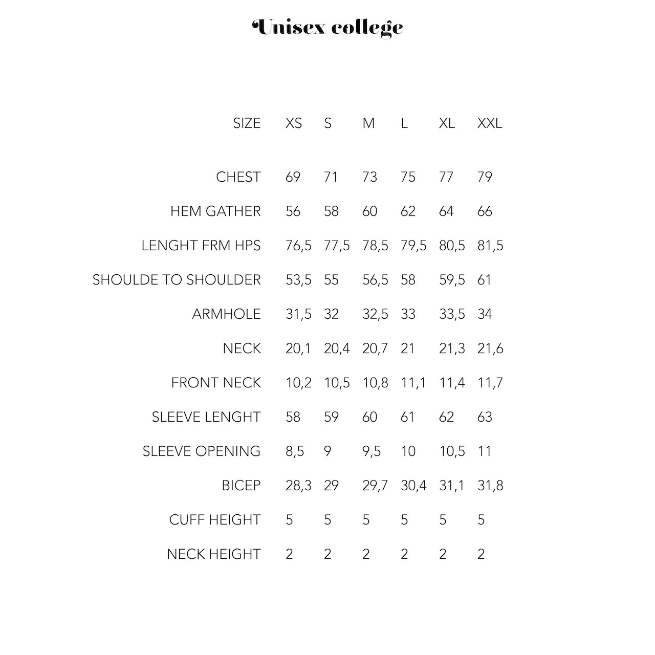 UNISEX COLLEGE